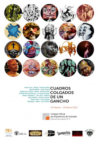 cuadros colgados de un gancho